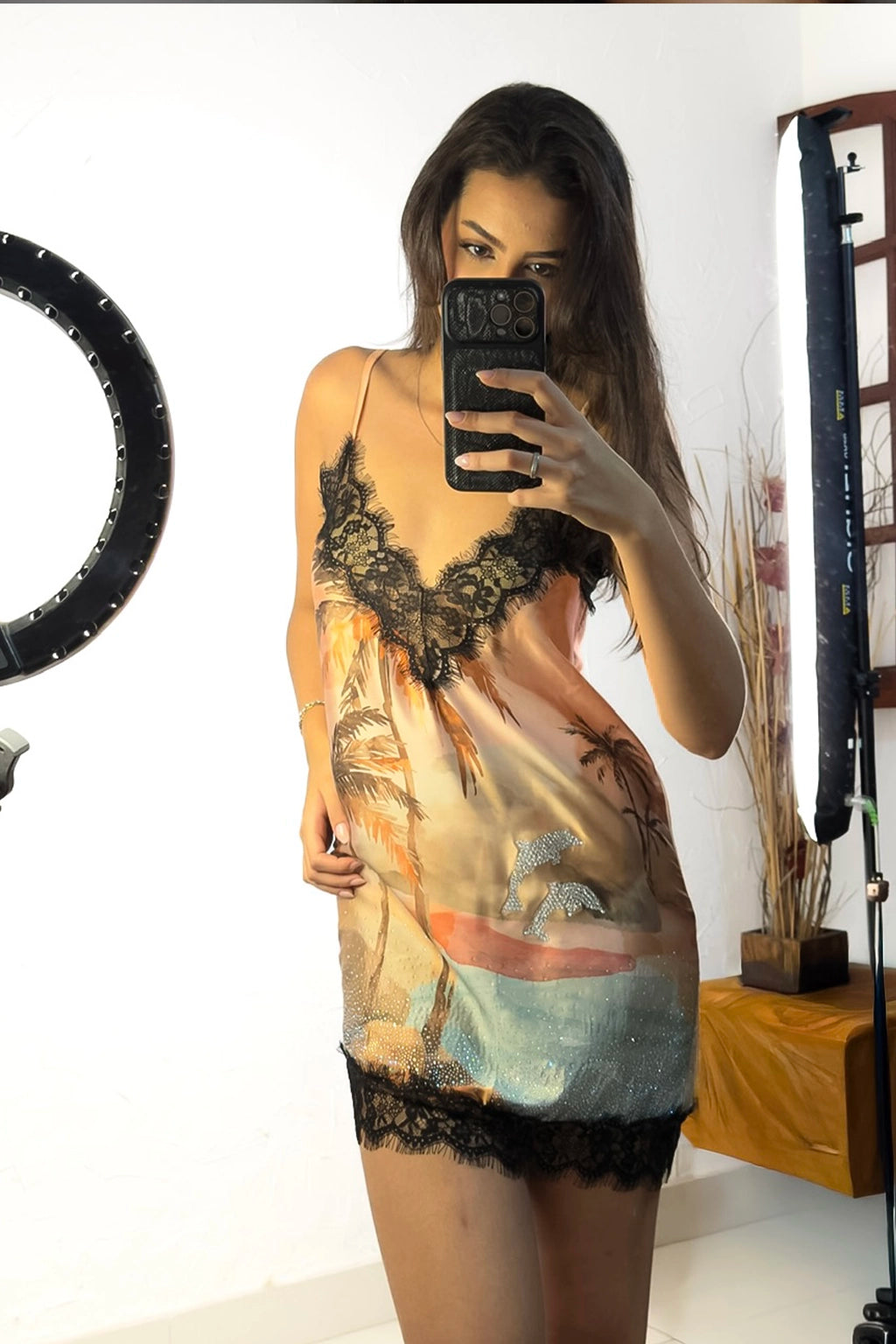 Vestido Cetim Mini - Golfinho