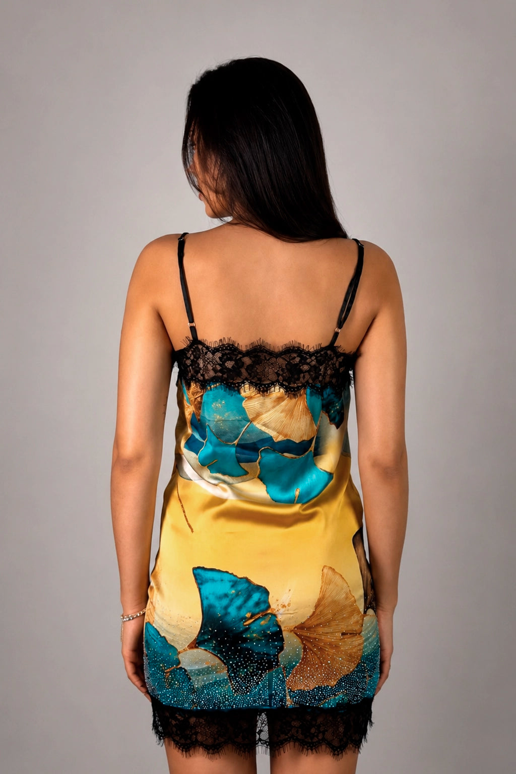 Vestido Cetim Mini - Amarelo